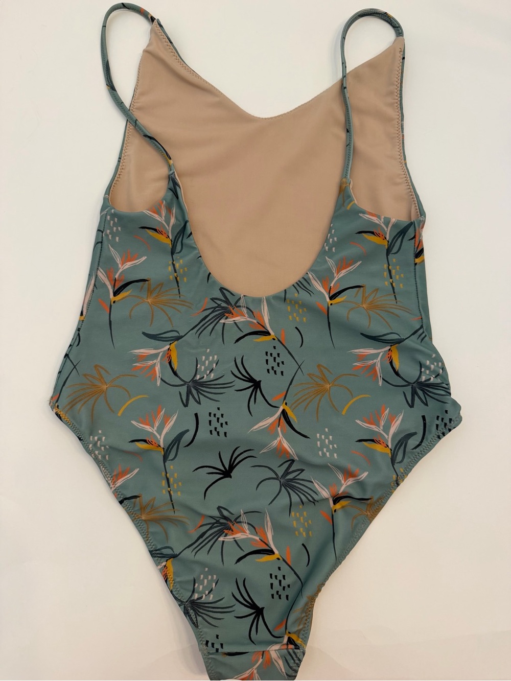 Women’s Teal Floral One-Piece Swimsuit - Picture 3 of 4